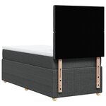 vidaXL Sommier à lattes de lit avec matelas Gris foncé 90x200 cm Tissu