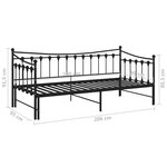 vidaXL Cadre de canapé-lit extensible sans matelas Noir Métal 90x200cm