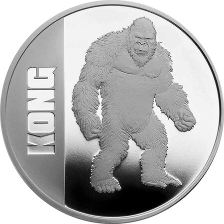 Pièce de monnaie en Argent 2 Dollars g 31.1 (1 oz) Millésime 2021 Godzilla Vs Kong KONG
