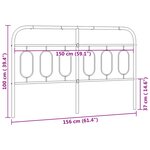 vidaXL Tête de lit métal blanc 150 cm