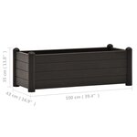 vidaXL Lit surélevé de jardin PP Anthracite 100x43x35 cm