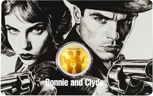 Pièce de monnaie en Or 50 Cents g 0.031 (1/1000 oz) Millésime 2025 BONNIE AND CLYDE 1/1000