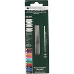 Blister 4 recharges billes mini D1 pointe moyenne pour multifonctions noir bleu MONTEVERDE