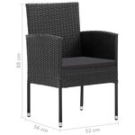 vidaXL Ensemble à manger de jardin 9 Pièces Noir