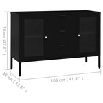 vidaXL Buffet Noir 105x35x70 cm Acier et verre trempé