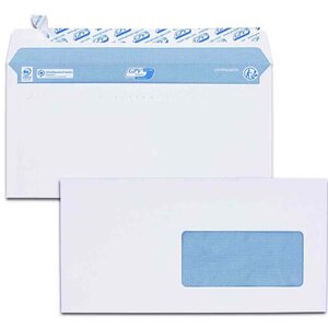 Boîte de 200 enveloppes dl 110 x 220 mm blanc sans fenêtre gpv