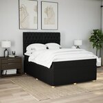 vidaXL Sommier à lattes de lit avec matelas Noir 140x200 cm Tissu