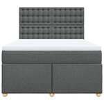 vidaXL Sommier à lattes de lit avec matelas Gris foncé 140x190cm Tissu