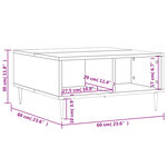 vidaXL Table basse blanc brillant 60x60x30 cm bois d'ingénierie