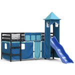 vidaXL Lit mezzanine enfants avec tour sans matelas bleu 80x200 cm