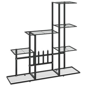 vidaXL Support pour plantes 94 5x25x88 cm Noir Métal