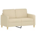 vidaXL Ensemble de canapés 3 Pièces avec coussins Crème Tissu