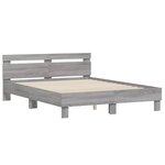 vidaXL Cadre de lit avec tête de lit sonoma gris 150x200 cm