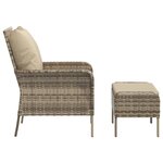 vidaXL Chaise de jardin avec tabouret marron clair résine tressée