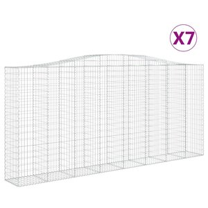 vidaXL Paniers à gabions arqués 7 Pièces 400x50x180/200 cm Fer galvanisé