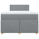 vidaXL Sommier à lattes de lit avec matelas Gris clair 120x200cm Tissu