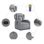 vidaXL Fauteuil de massage inclinable électrique gris clair tissu