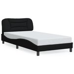 vidaXL Cadre de lit avec tête de lit Noir 100x200 cm Tissu