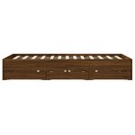 vidaXL Cadre de lit à tiroirs chêne brun 135x190 cm bois d'ingénierie