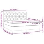vidaXL Sommier à lattes de lit et matelas Gris clair 200x200cm Velours