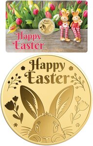 Pièce de monnaie en Or 1000 Francs g 0.031 (1/1000 oz) Millésime EASTER BUNNIES 1/1000