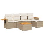 vidaXL Salon de jardin avec coussins 6 Pièces beige résine tressée