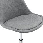 Fauteuil chaise siège de bureau rembourré 5 roulettes rotatif à 360° et réglable en hauteur métal gris clair 03_0004995
