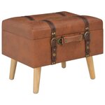 vidaXL Tabourets de rangement lot de 3 Brun roux Similicuir