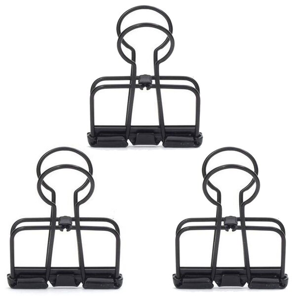 18 pinces double-clip noires 4 cm