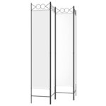 vidaXL Cloison de séparation 4 panneaux Blanc 160x200 cm Tissu
