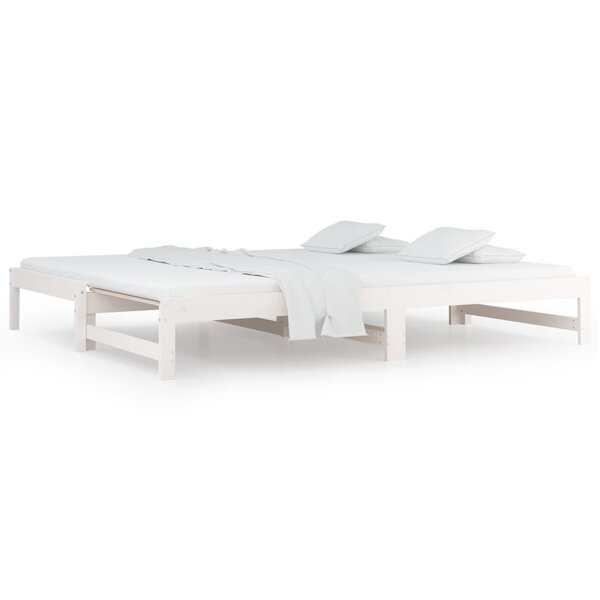 vidaXL Lit coulissant Blanc 2x(90x200) cm Bois de pin massif