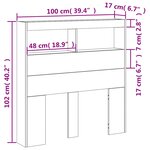 vidaXL Armoire tête de lit avec LED chêne sonoma 100x17x102 cm