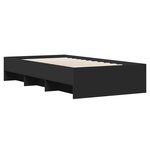 vidaXL Cadre de lit sans matelas noir 90x190 cm bois ingénierie