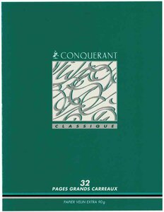 Cahier piqué 17 x 22 cm 32 pages 90g Réglure Séyès 2 5 mm CONQUERANT