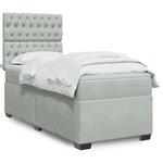 vidaXL Sommier à lattes de lit et matelas Gris clair 80x200 cm Velours