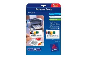 Cartes de visite quick & clean mat 260g/m2 avery zweckform