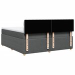 vidaXL Sommier à lattes de lit avec matelas Gris foncé 180x200cm Tissu