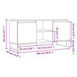 vidaXL Meuble TV blanc 104x35x50 cm bois d'ingénierie