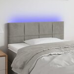 vidaXL Tête de lit à LED Gris clair 80x5x78/88 cm Velours