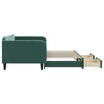 vidaXL Lit de jour et gigogne et tiroirs vert foncé 100x200 cm velours