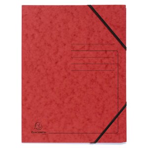 Chemise À Élastique Sans Rabats Carte Lustrée 355gm2 - A4 - Rouge - Exacompta
