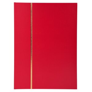 Album De Timbres Simili-cuir 64 Pages Noires - 22 5x30 5 Cm - Rouge - Exacompta