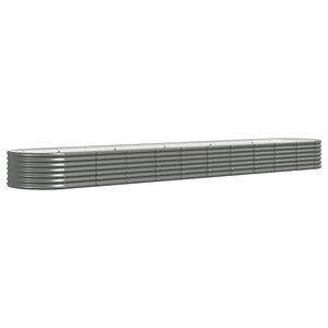 vidaXL Lit surélevé de jardin Acier enduit de poudre 440x80x36 cm gris