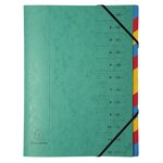 Trieur agrafé avec élastiques 12 compartiments - Couleurs Aléatoires EXACOMPTA