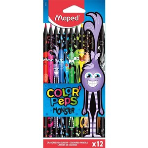 Crayons de couleur color'peps monster étui de 12 maped