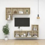 vidaXL Meuble TV mural Chêne sonoma 37x37x107 cm Bois d’ingénierie