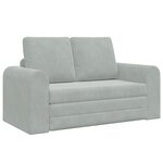 vidaXL Canapé-lit au sol 2-en-1 Gris clair 148x71x83 cm Velours