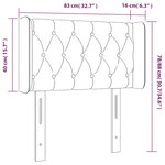 vidaXL Tête de lit à LED Gris clair 83x16x78/88 cm Tissu