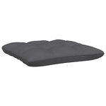 vidaXL Repose-pied de jardin avec coussin anthracite Bois de pin blanc