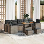vidaXL Ensemble de canapé de jardin gris 4 pièces Gris Ramie